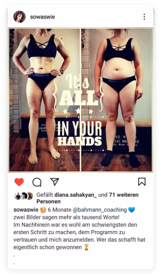 Transformation einer Teilnehmerin