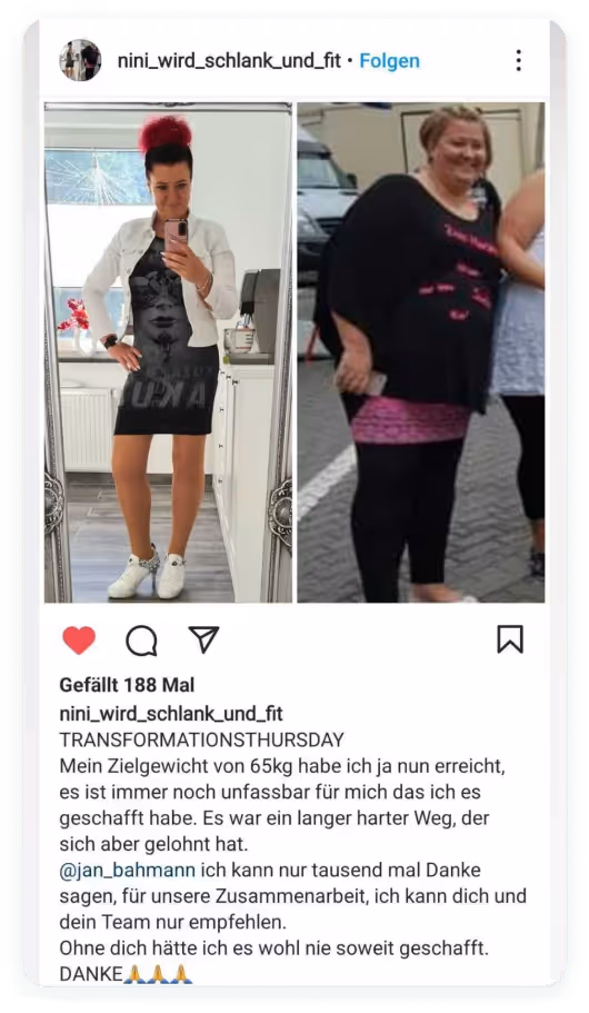 Transformation einer Teilnehmerin
