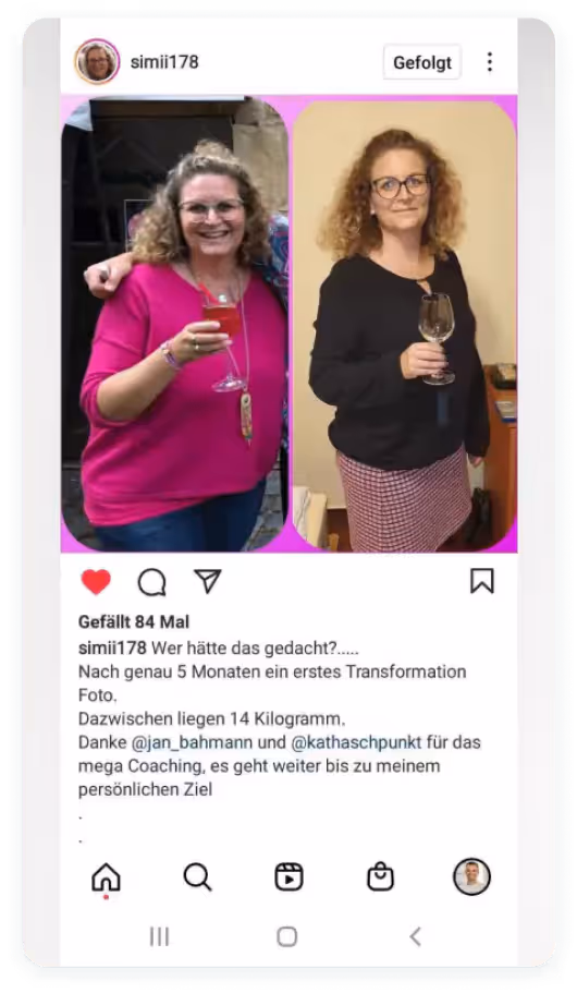 Transformation einer Teilnehmerin