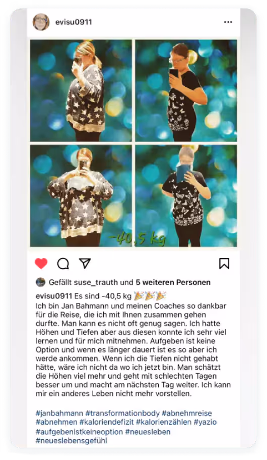 Transformation einer Teilnehmerin