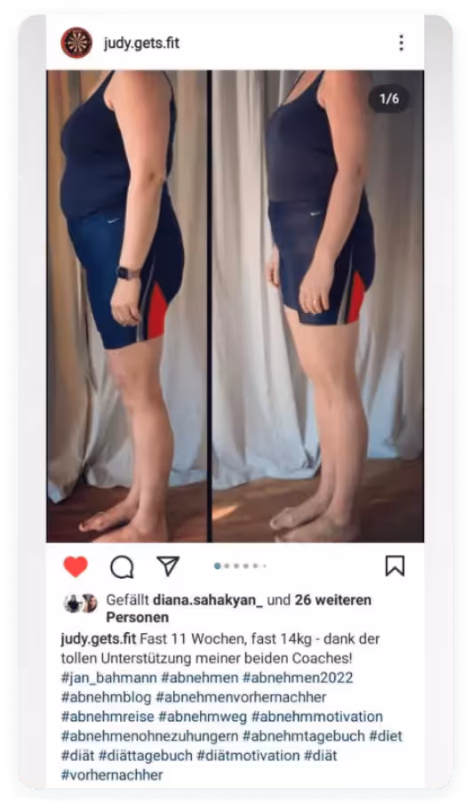 Transformation einer Teilnehmerin